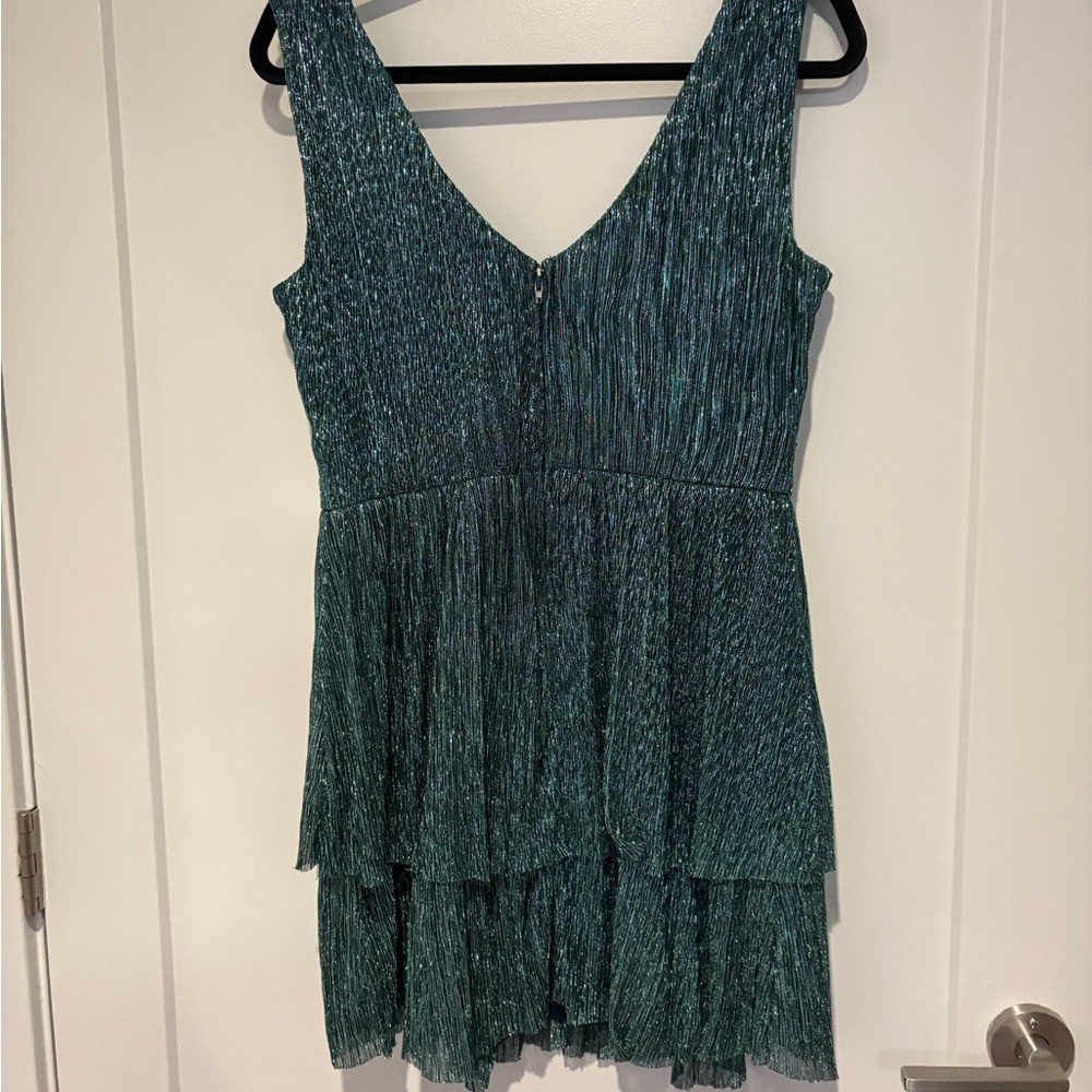 Trixxi Shimmering Teal Mini Dress - Picture 4 of 4